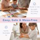 TwoDays First Mother's Day Handprint Gift from Baby - DIY LOVE Keepsake Hand & Footprint Craft Kit for Mom, Family Activity, Great Newborn Gift for Mother's Day (6" X 14", Wood Frame)