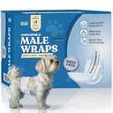 Comfortable Male Dog Diapers - 30-Pack Super Absorbent Disposable Male Dog Wraps- FlashDry Gel Technology, Wetness Indicator Doggie Diapers- Leakproof Belly Wraps for Incontinence, Excitable Urination