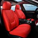 Coverado Car Seat Covers for Front Seats - Red, Waterproof, Leather Universal Fit Protector for Most Cars