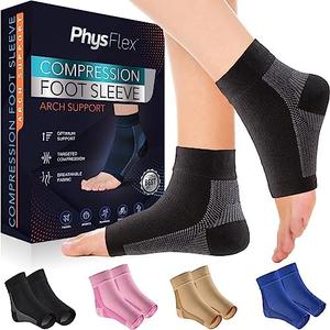 Compression Socks 20-30mmHg for Plantar Fasciitis, Achilles Tendonitis Relief (1 Pair) - Ankle Compression Sleeve for Heel Spurs, Foot Swelling & Fatigue - Arch Support Brace for Everyday Use