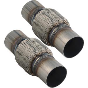 2pcs Heavy Duty Exhaust Flex Pipe Stainless Steel Double Braid 3"x 4" Overall Length 8" Long