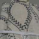 jinchan Boho Linen Blend Curtains Beige Farmhouse Curtains 96 Inches Long Blue Embroidered Leaf Living Room Ogee Geometry Drapes Light Filtering Grommet Country Drapes 2 Panels Blue on Flax