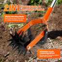 72 Inch Rotary Cultivator Tool, Hand Tiller for Gardening, 2-in-1 Garden Cultivator with Adjustable Handle for Loosening Soil and Weeder
