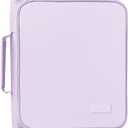 SUNEE Zippered Binder Bag with Handle, 2-Inch 3-Ring O-Ring, 500-Sheet Capacity, Includes Zip Pocket, 5-Tab Expanding File Folder, Multi-Pocket Organizer Binder for Middle School, Lavender Purple