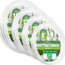 RooTrimmer 12 Pack Clear Plant Saucers for Pots,8" 10" 12" 14 Inch Assorted Sizes,Heavy Duty Thick Plastic Drip Trays,Indoor Outdoor Flower Pot Trays for Floor Protection(3 of Each Size)