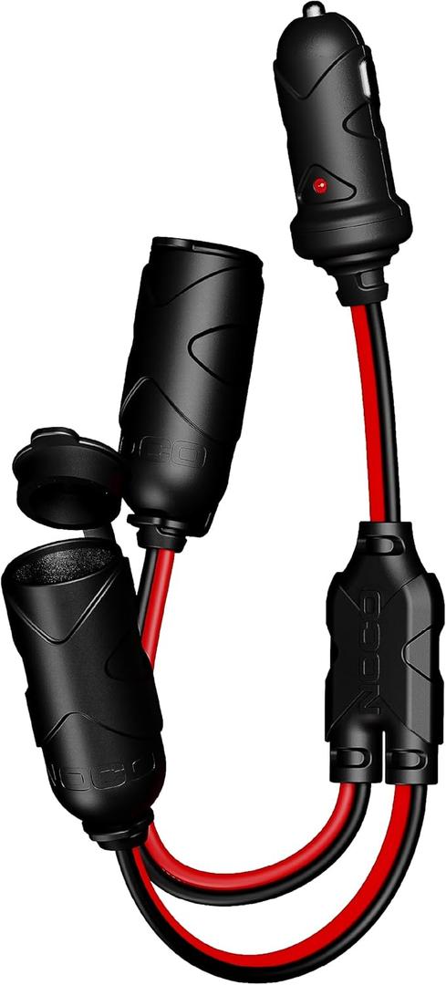 NOCO GC020 12 Volt Plug 2-Way Splitter, Red and Black