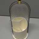 QIYVLOS Toothbrush Holders with Sliding Lid, Rotating 3 Slots Bathroom Organizer Countertop, Tooth Brush Toothpaste Holder Bathroom Counter Stand Caddy for Vanity Makeup Brushes Holder (White)