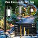 Mancra Solar Pathway Lights Outdoor, 10 Pack Metal & Glass Solar Lights Outdoor Waterproof Landscape Path Lights, Cool White