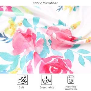 Toddler Pillowcase 2 Pack, Purple Flower Kids Pillow Cover for Sleeping, Fit Sized 13"x 18" Or 14"x19", 100% Silky Soft Microfiber, Envelope Closure, Watercolor Floral Baby Travel Pillowcase for Girls