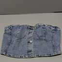 Floerns Women's Sleeveless Denim Vest Top Star Rhinestone Button Down Waistcoat Blue X-Large