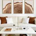 Drsoum Vintage Retro Tree Rings Wood Framed Wall Art Modern Wood Stump Nature Rustic Artwork Bedroom Living Room Ready to Hang 16x24in Natural Framed, 24L" x 16W", Natural Framed