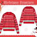 dressfan Unisex Funny Christmas Sweaters Xmas Family Matching Sweater Knit Pullover Crew Neck Long Sleeve for Women & Men (Small, Red-snowflake)