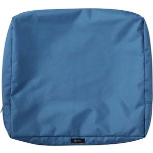 Classic Accessories Ravenna Water-Resistant 23 x 20 x 4 Inch Outdoor Back Cushion Slip Cover, Patio Furniture Cushion Cover, Empire Blue, Patio Furniture Cushion Covers