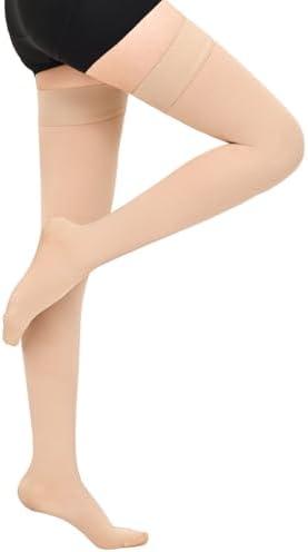 Wegitcs 20-30 mmHg Compression Stockings for Women & Men,Thigh High Medical Compression Socks,Support Graduated Compression Hose Sock for Treatment Varicose Veins Swelling-Closed Toe/Open Toe/Footless, L
