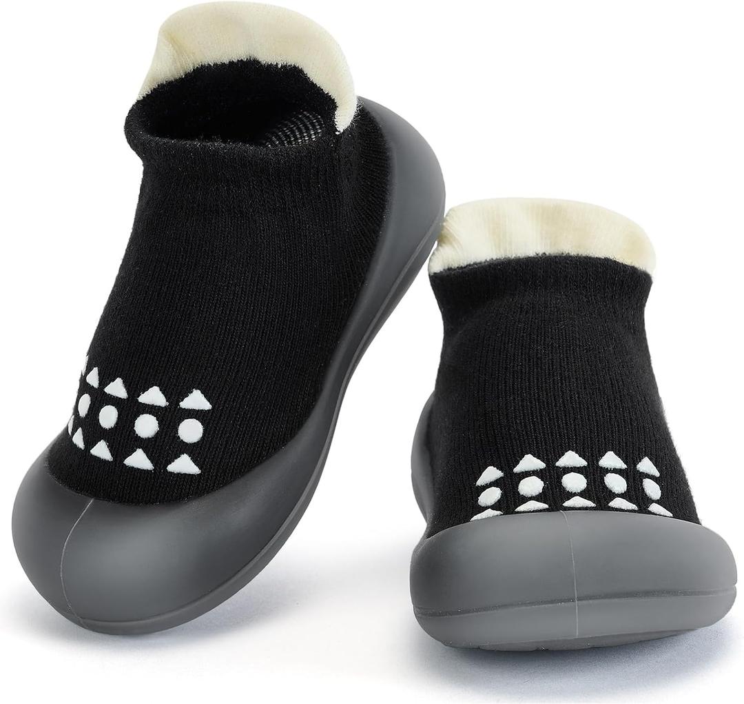 BACSAC Infant Walking Shoes Baby Sock Shoes with Soft Rubber Sole, Non-Slip Toddler Slippers for boys and girls, Breathable Sneakers
