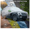 Full Car Cover Universal 6 Layers Outdoor Thicked All Weather Cover, Sunshield, Waterproof, Snow Proof, UV Proof, Scratch Proof, Bird Droppings, 6 Reflective Strips, Fits SUVs up 17 ft