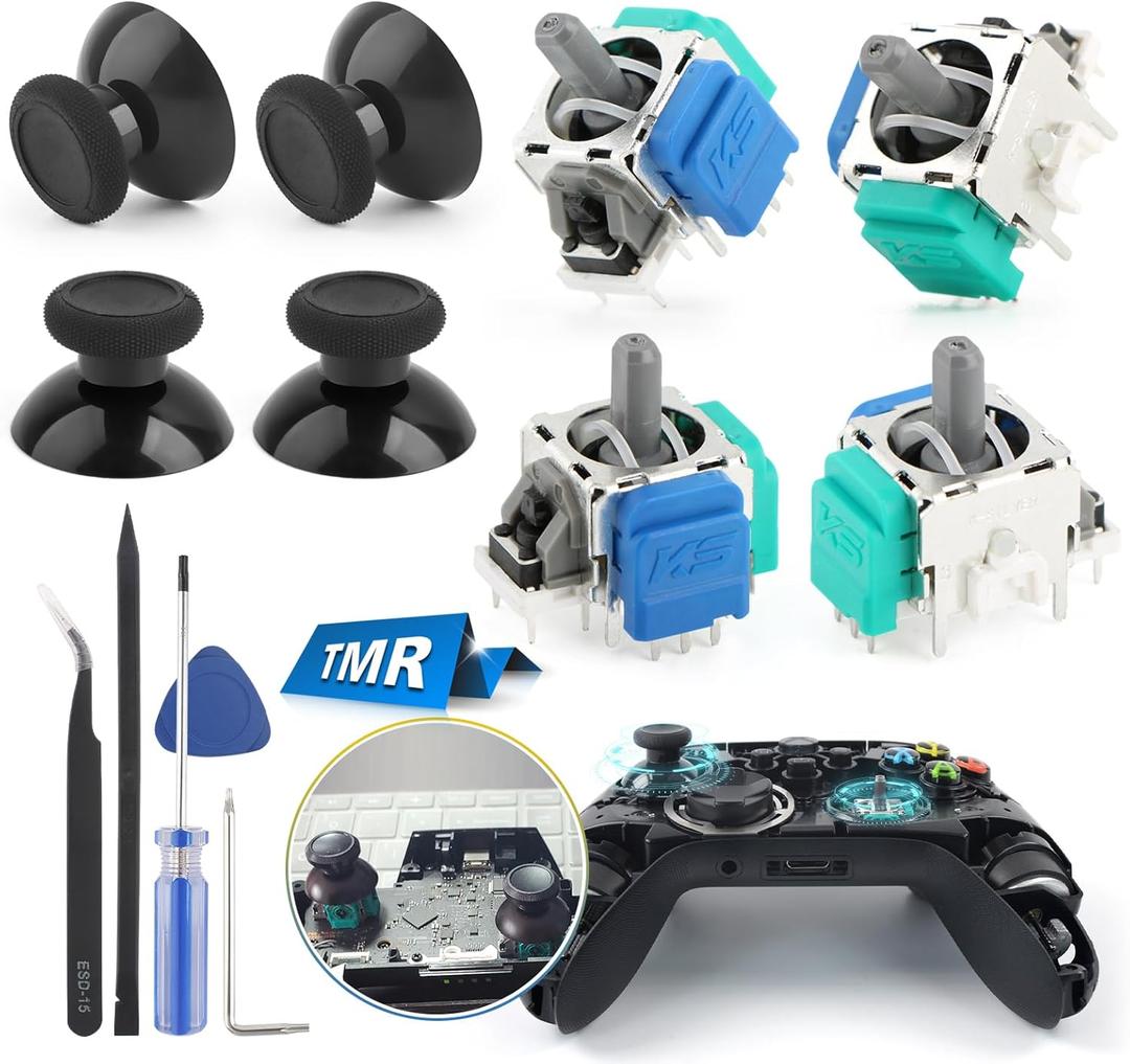 4Pack Joysticks for Xbox Series S/X TMR Electromagnetic Joystick Replacement for Xbox Series S/X Controller Anti-Drift Sticks with Thumbstick Accessories Parts with Repair Tools