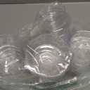 WDF 7oz Clear Dessert Cups Disposable - 96 Pack Dessert Cups With Mini Gold Spoons Plastic Parfait Cups Medium to Large 48 Ice Cream Plastic Cups & 48 Gold Tasting Spoons for Party & Thanksgiving