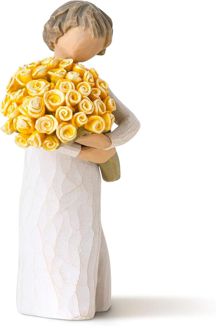 Willow Tree Good Cheer, Wishing You Sunny Days of Happiness, A Gift to Celebrate Friendships, for Those Who Love Flowers, Sculpted Hand-Painted Figure (Yellow Roses)