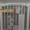 Cumbor 29.7-48" Baby Gate for Stairs, Mom's Choice Awards Winner-Dog Gates for Doorways, Auto Close Safety Pet Gate for Dogs Indoor, Easy Install Pressure Mounted Child Gate with Walk Thru Door, White