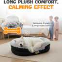 Fluffy Orthopedic Dog Bed for Large & Extra Large Dogs, Calming Plush Sofa Bed with Curved Bolster Support and Egg-Crate Foam Base, 43" Cozy Oval Pet Donut Bed with Washable Cover, Gray