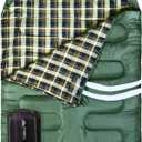 IFORREST Double Cotton Flannel Sleeping Bag for Adults Extra-Wide 2-Person 10F Cold Weather Camping Bed, Warm Queen XXL Size, Extra-Large, Double
