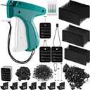 3576 Pcs Tagging Gun Clothes Garment Tag Attacher Kit with Needles Standard Plastic Barbs Fasteners Hang Tag Strings Gourd Safety Pins Retail Price Tags Size Labels for Store Warehouse (Black)