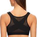 MELENECA Women's Front Closure Wirefree Post Surgery Plus Size Back Support Posture Bra 36C 