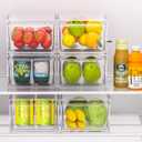6 Pack Stackable Storage Drawers,Clear Fridge Organizer with Handles and Movable Dividers,Pull-Out Acrylic Drawer Organizer for Pantry, Bathroom,Kitchen Undersink,Cabinet