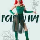 Spooktacular Creations 9 Pcs Green Ivy Costume, Womens Halloween Costumes 2025 with Wig for Cosplay Parties Comic Con (Green, L)