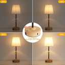 Cordless Rechargeable Table Lamp with Dimmer,Portables Battery Operated Table Lamp,Touch Dimmable Desk Lamp with USB Port,Bedside Night Lamp for Patio Camping Restaurant Home (Wood Grain)
