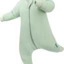 PurComfy Supersoft Active Toddler Sleepsuit 1.0 TOG Long Sleeve Wearable Blanket with Legs All-Season Cozy Sleeper (6-15 Months, Sage)