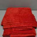 MIULEE Christmas Red Fleece Throw Blanket for Couch 300GSM Super Soft Lightweight Plush Striped Blanket, Warm Cozy Breathable Ribbed Flannel Throws for Bed/Sofa, 50"x60"