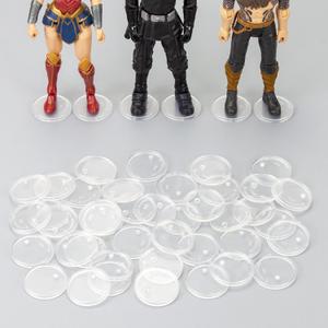 32 Pieces 6 inch Action Figure Stand,Support Display Stands With Peg,Compatible with 1/12 Scale Marvel Legends /DC/ GI Joe/ MOTU Figure Toy (32PCS-Clear-Round#B)