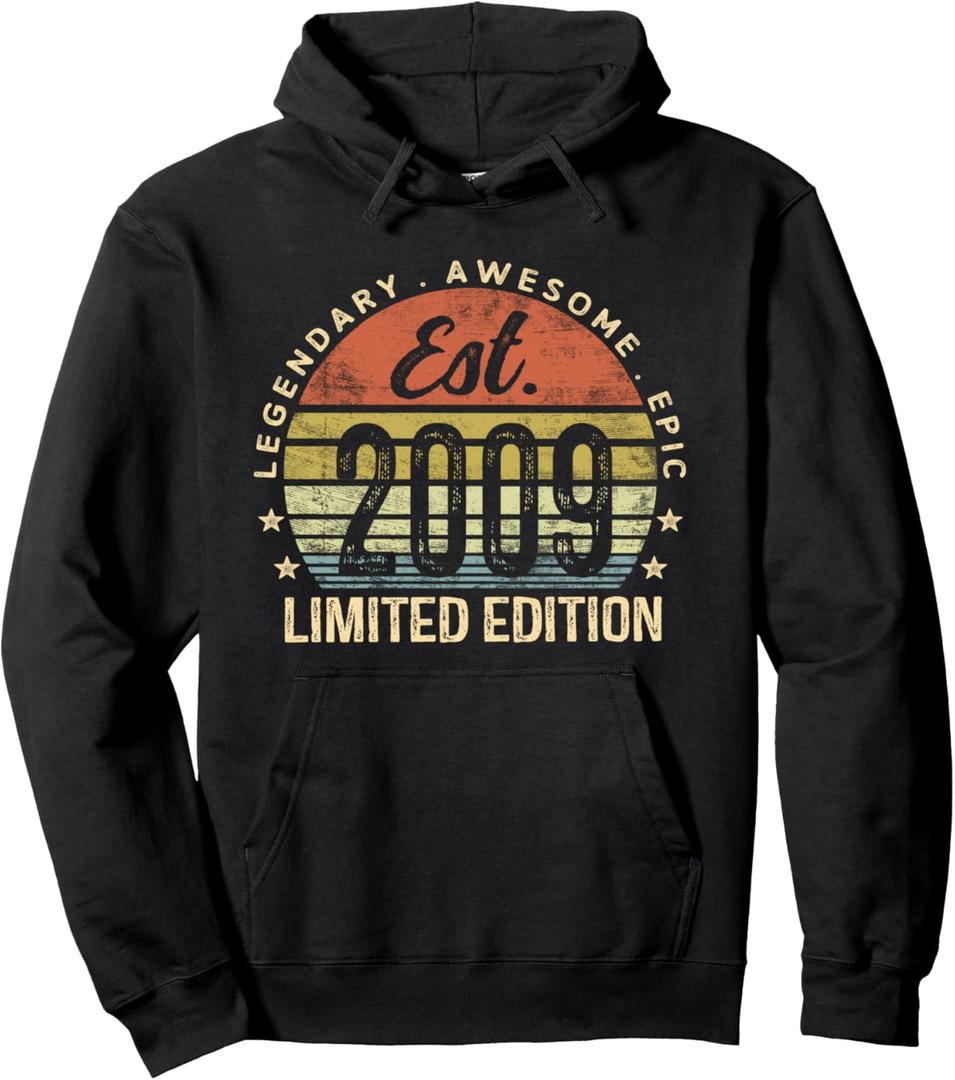 Est 2009 Limited Edition 17th Birthday Gifts 17 Year Old Pullover Hoodie, Small