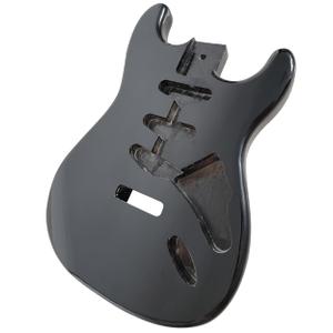 Unfinished Handcrafted Guitar Body Alder Wood Electric Guitar Body Guitar Barrel Replacement Parts for ST Style Guitars DIY Parts S-S-S pickupslic Black Glossy.