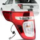 Tail light Assembly Fit for Ford Explorer 2011 2012 2013 2014 2015 Left Driver Side, with Wiring Harness and Bulbs Brake Rear Lamp Replacement for BB5Z13404C and BB5Z13404D