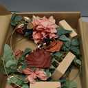 Ling's moment Candle Holder Hoop Terracotta Wreath Floral Centerpieces for Sweetheart Table, Head Table, Ceremony Reception Artificial Flowers Decorations Assembled(Set of 3)