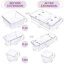 25 Pcs Clear Drawer Organizer, Adjustable Drawer Storage Box, 3-Size Desk Drawer Organizer, Acrylic Storage Bins for Makeup, Cosmetic, Kitchen Utensils, Bedroom Dressers Tool Organizer for Gadgets