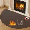 Hearth Rugs for Fireplaces Fire Resistant, 59 x 32 inch Fireproof Fireplace Mat Hearth Rug, Hearth Pads for Wood Stove Fireplace Indoor Outdoor, Protect Floors Carpets from Sparks Embers-Brown, 1mm