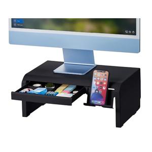 Bostitch Konnect Adjustable Monitor Riser with Drawer & Cell Phone Holder, Laptop Stand for Desk, 4 Height Levels, Cable Management & Rubber Feet