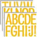 Bemeol 36 Sheets Letter Stickers 4 Inch Large Alphabet Letter Sticker Self Adhesive Letters Stickers for Classroom Home Decor Bulletin Boards(Yellow)