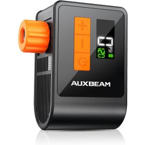 Auxbeam Tiny Bike Pump with Gauge, 120PSI Electric Bicycle Pump with Presta and Schrader Valve, Portable Air Pump for Road Bike, City, Mountain and E-Bike