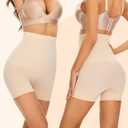 Womens Seamless Shaping Boyshorts Panties, High Waisted Shapewear for Women Tummy Control Shorts for Under Dresses (Beige, XXXL)