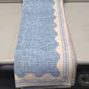 Scalloped Rug 2x6 Runners for Hallways, Solid Blue Runner Rug Non Slip Scalloped Bath Runner, Washable Rugs for Bedroom Girls, Rugs for Kitchen Floor Soft Dorm Nursery Carpet for Bedside