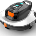Robotic Pool Vacuum Cleaner,Portable Swimming Pool Vacuum Self-Parking Technology with LED Indicator,Ideal for Above Ground/Flat Pools up to 860 Sq.Ft,Lasts 90 Mins-White