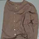 GREAIDEA Womens Button Up Cardigan Sweaters Trendy Lightweight Soft Long Sleeve Knit Loose Sweater 2025 Early Fall Outfits (X-Large, Khaki)