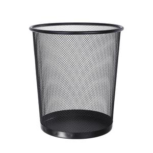 Haofy Metal Mesh Trash Can, Sturdy Iron Trash Bin, Circular Shape, Convenient, Lightweight, Compact, High Strength, Mesh Trash Can for Kitchen Bathroom Office Room (Black), 2.6 gallons