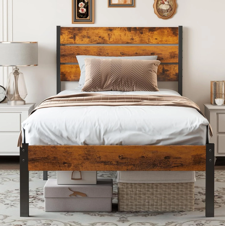 Twin Queen Full Size Sturdy Metal Platform Bed Frame w/ Headboard and Footboard (Full)