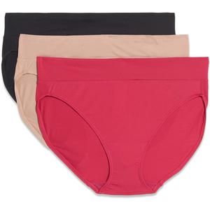 Warner's Women's Blissful Benefits Dig-Free Comfort Waistband Microfiber Hi-Cut 3-Pack, XL